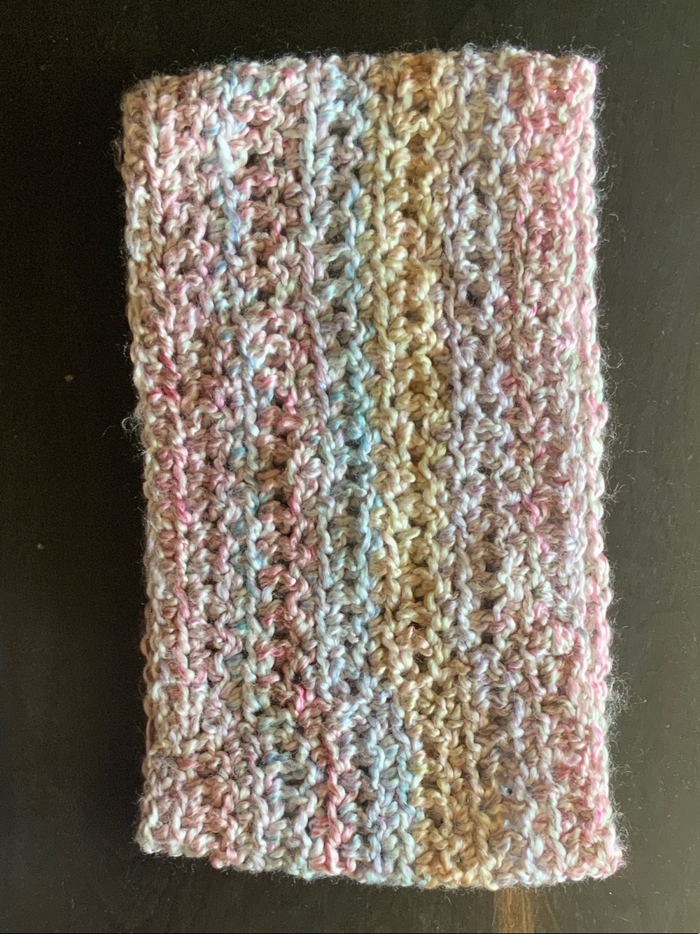 Handmade knit scarf, Pastel Multicolor